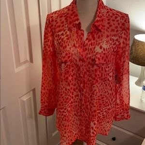 NWT sheer cheetah print blouse